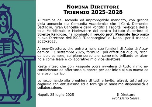 NOMINA DIRETTORE TRIENNIO 2025-2028